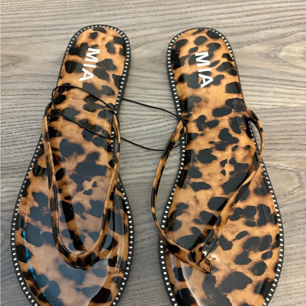 MIA Brown Leopard Women's Sandals